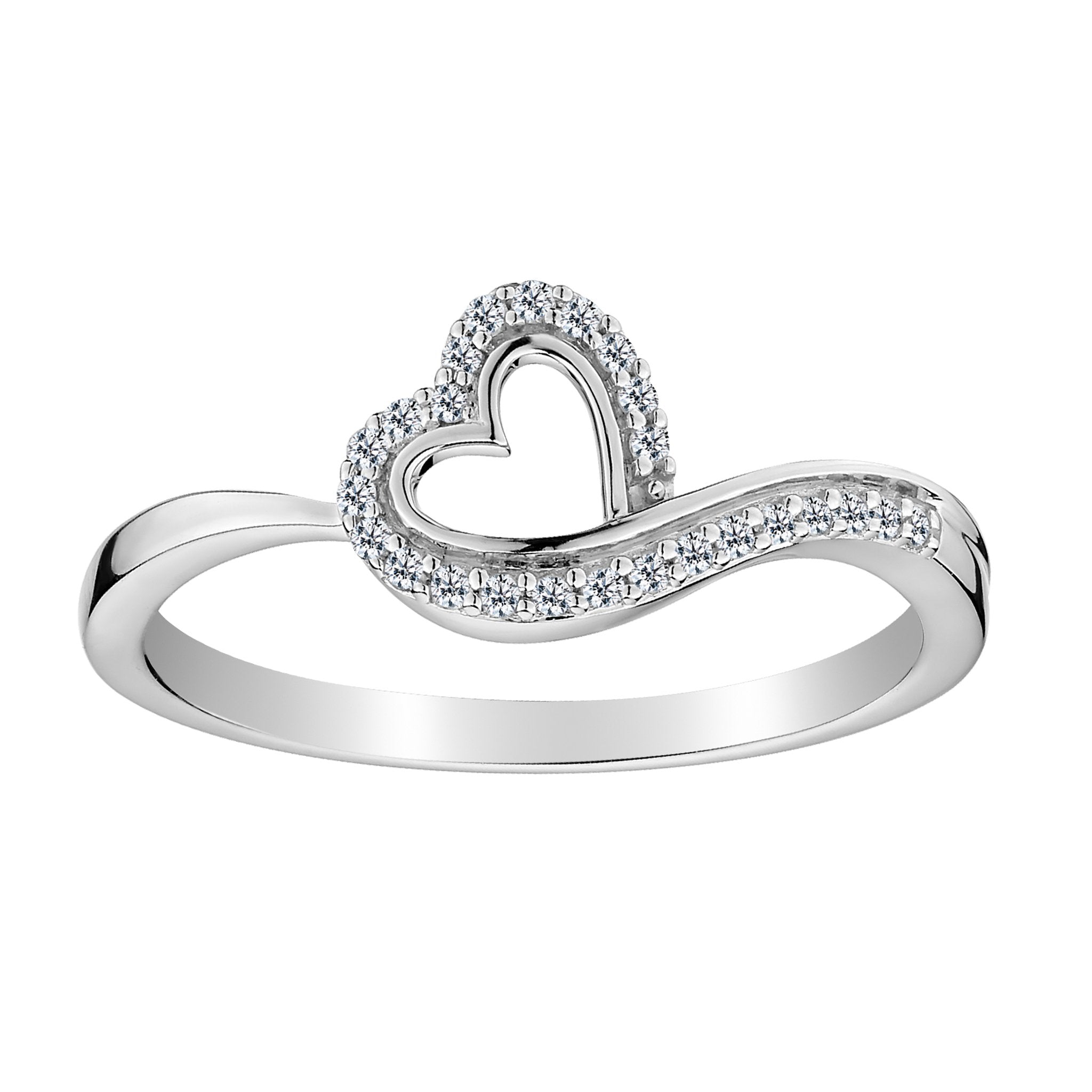 .10 CARAT DIAMOND HEART RING, 10kt WHITE GOLD. Fashion Rings - Griffin Jewellery Designs