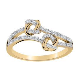 .30 Carat Double "Love Knot" Diamond Ring, 10kt Yellow Gold. Fashion Rings - Griffin Jewellery Designs