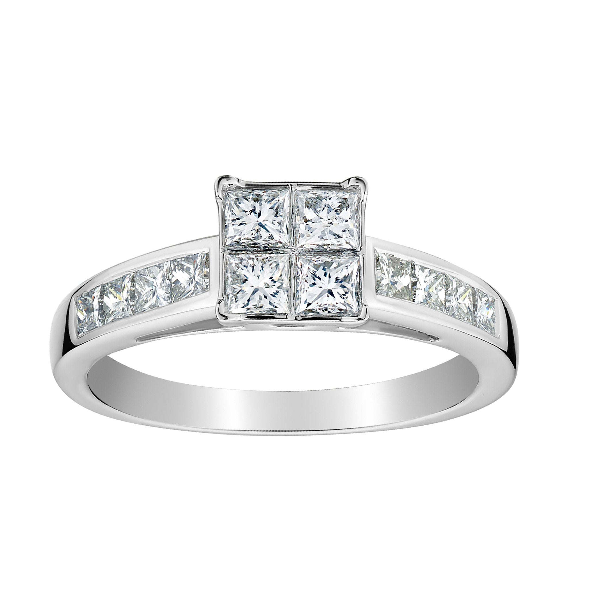 1.00 Carat Princess Cut Design Diamond Ring, 10kt White Gold - Griffin Jewellery Designs