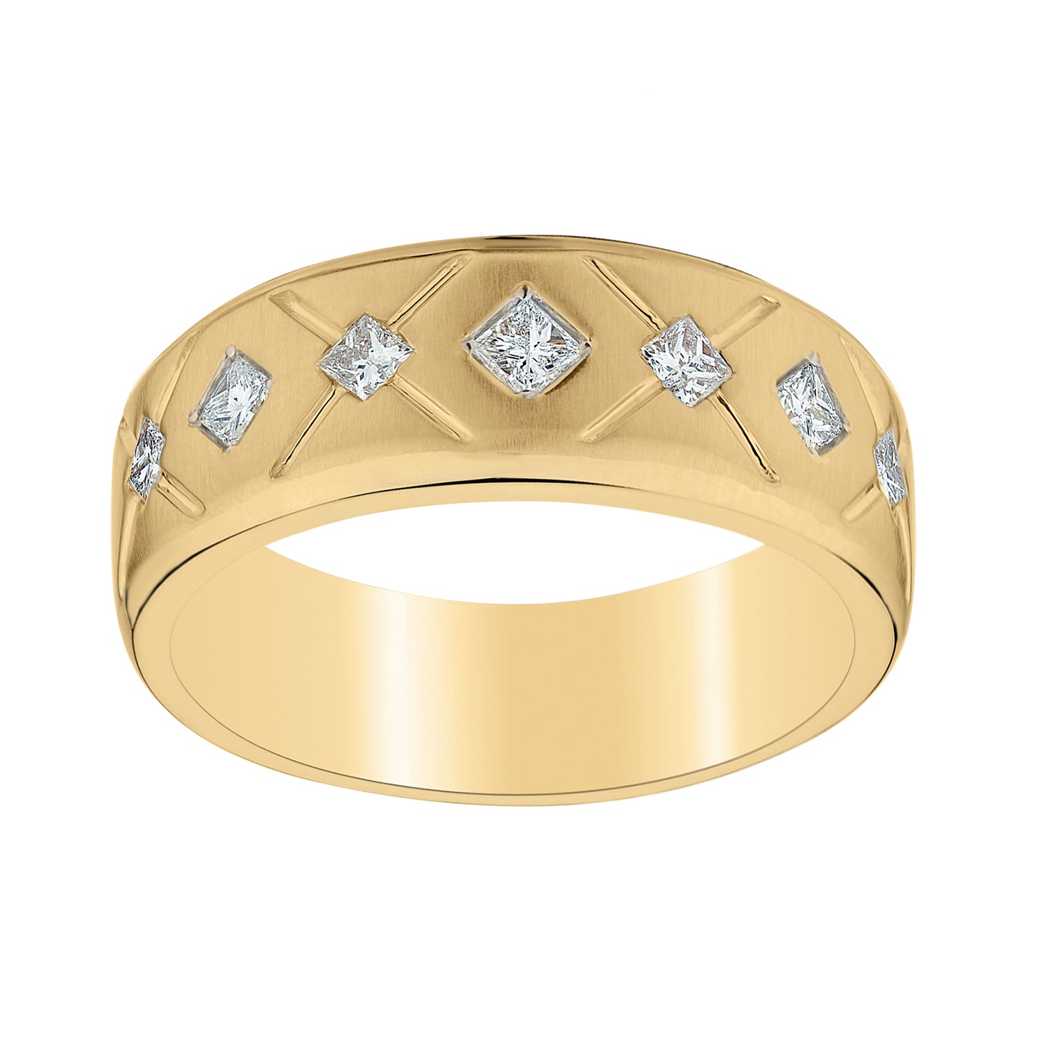 .50 Carat Diamond Princess Cut "Argyle" Gentleman's Ring, 14kt Yellow Gold. Griffin Jewellery Designs
