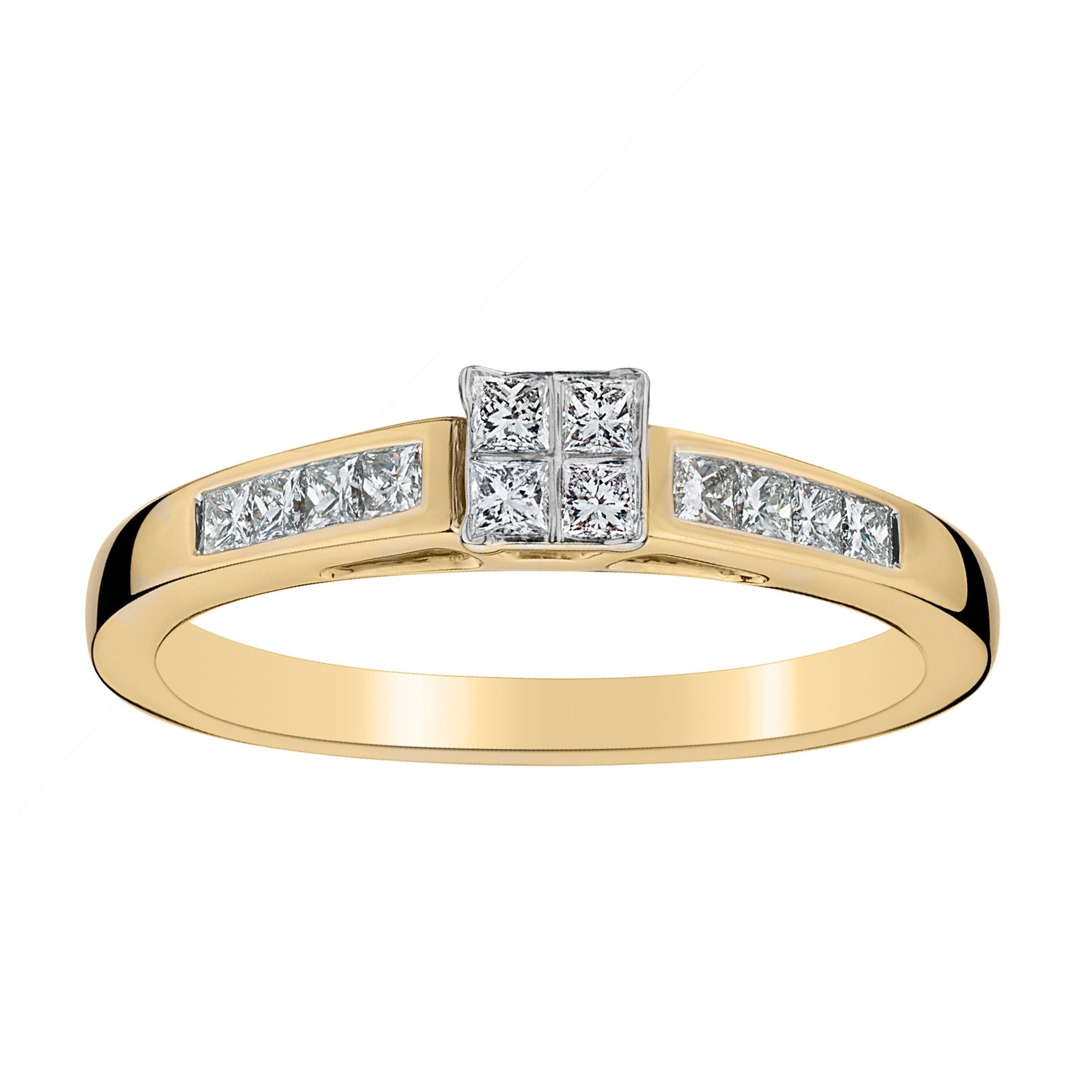 .30 CARAT DIAMOND PRINCESS DESIGN RING, 10kt YELLOW GOLD - Griffin Jewellery Designs