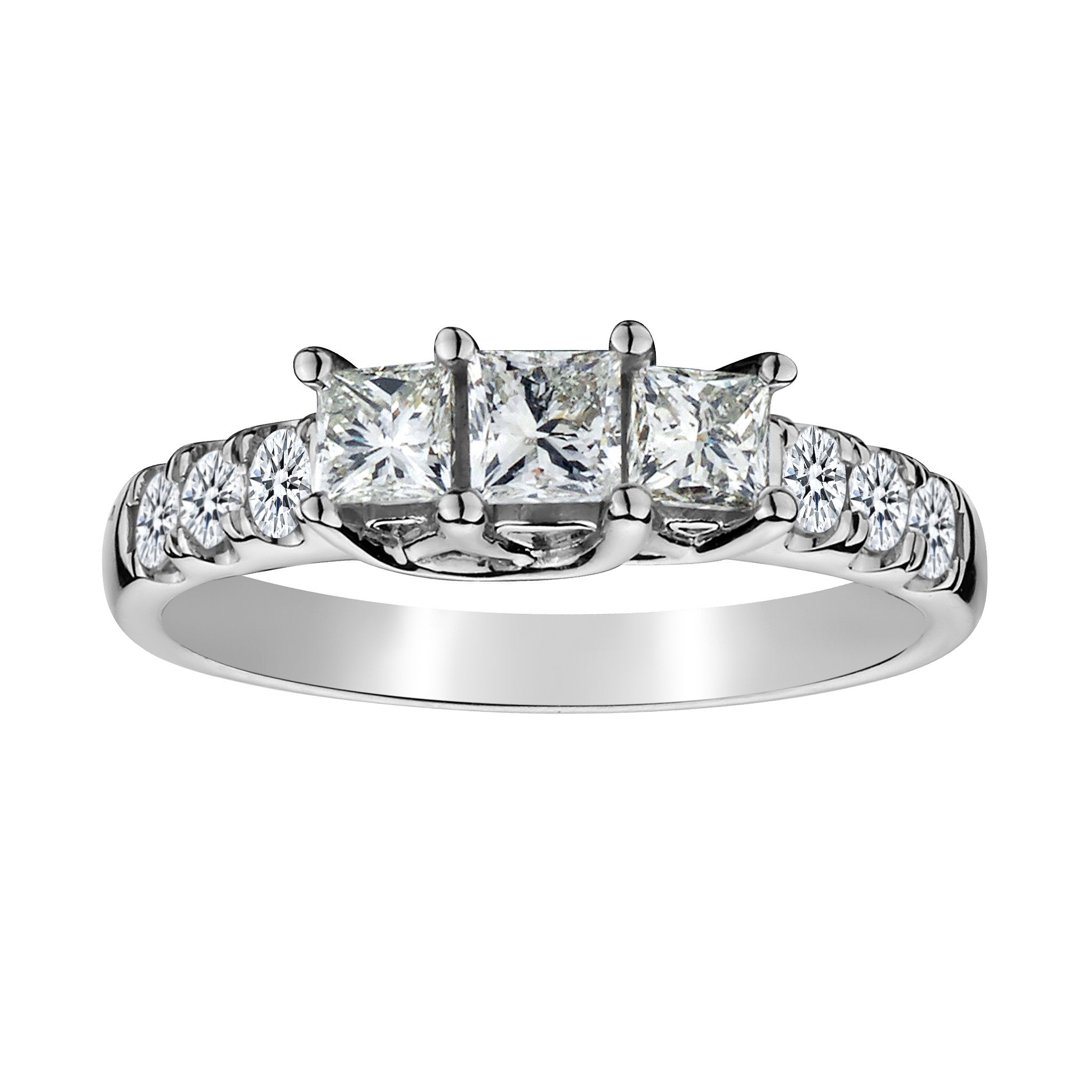 1.00 Carat of Diamonds "Past, Present, Future" Ring, 10kt White Gold.....................NOW