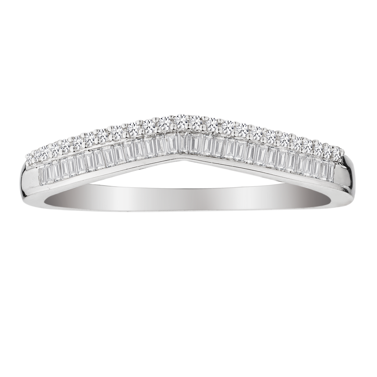 .25 CARAT DIAMOND CURVED BAND, 14kt WHITE GOLD......................NOW