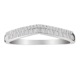 .25 Carat of Diamonds Curved Band  14kt White Gold.  Fashion Rings. Griffin Jewellery Designs