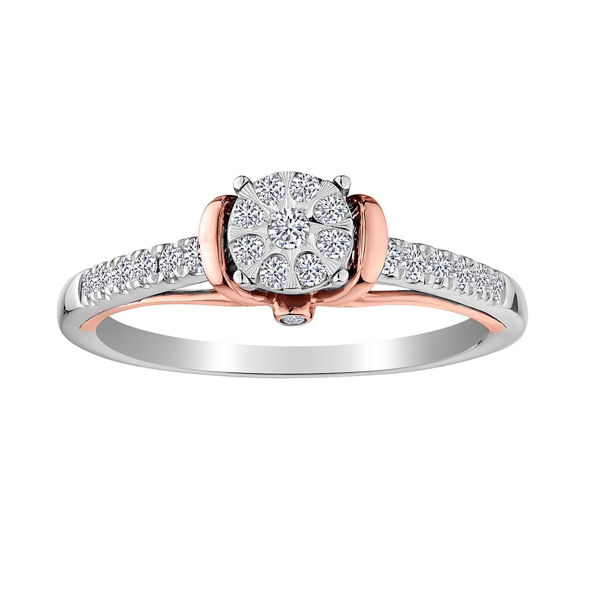 .25 CARAT "BLUSH" DIAMOND RING, 10kt WHITE AND ROSE GOLD (TWO TONE)......................NOW