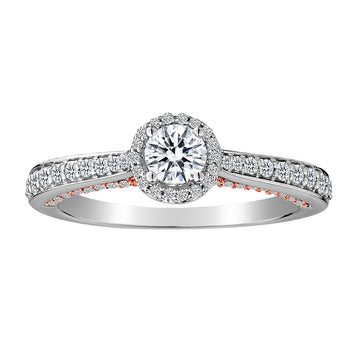 .80 Carat Diamond Halo "Blush" Ring, 14kt Two Tone.......................NOW - Griffin Jewellery Designs