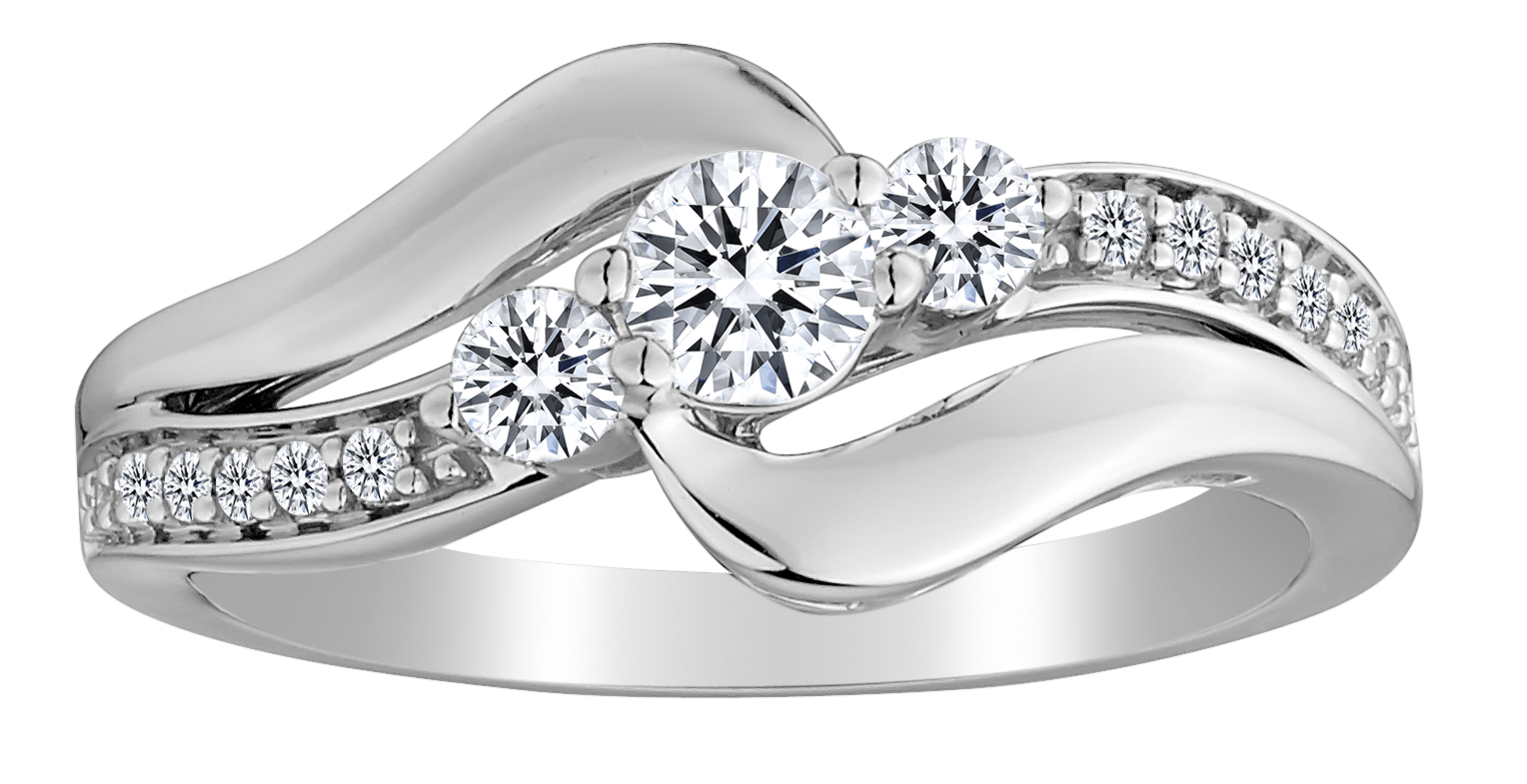 .50 Carat Diamond "Past, Present, Future" Ring, 14kt White Gold.......................NOW