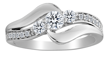 .50 Carat Diamond "Past, Present, Future" Ring, 14kt White Gold.......................NOW - Griffin Jewellery Designs