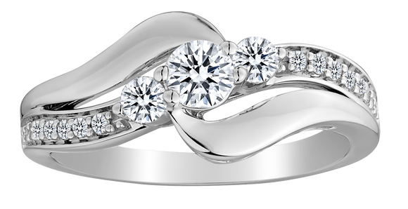 .50 Carat Diamond "Past, Present, Future" Ring, 14kt White Gold.......................NOW