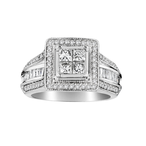 1.00 Carat of Diamonds Princess Ring, 10kt White Gold….....................NOW