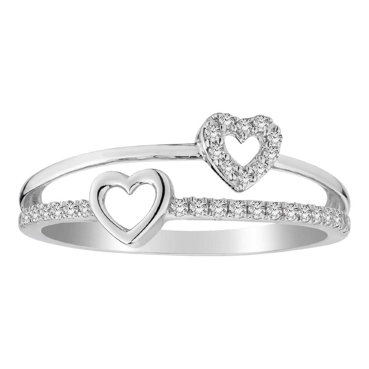 .15 Carat of Diamonds Hearts Ring, 10kt White Gold......................NOW