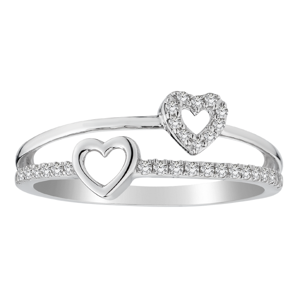 .15 Carat of Diamonds Hearts Ring, 10kt White Gold......................NOW