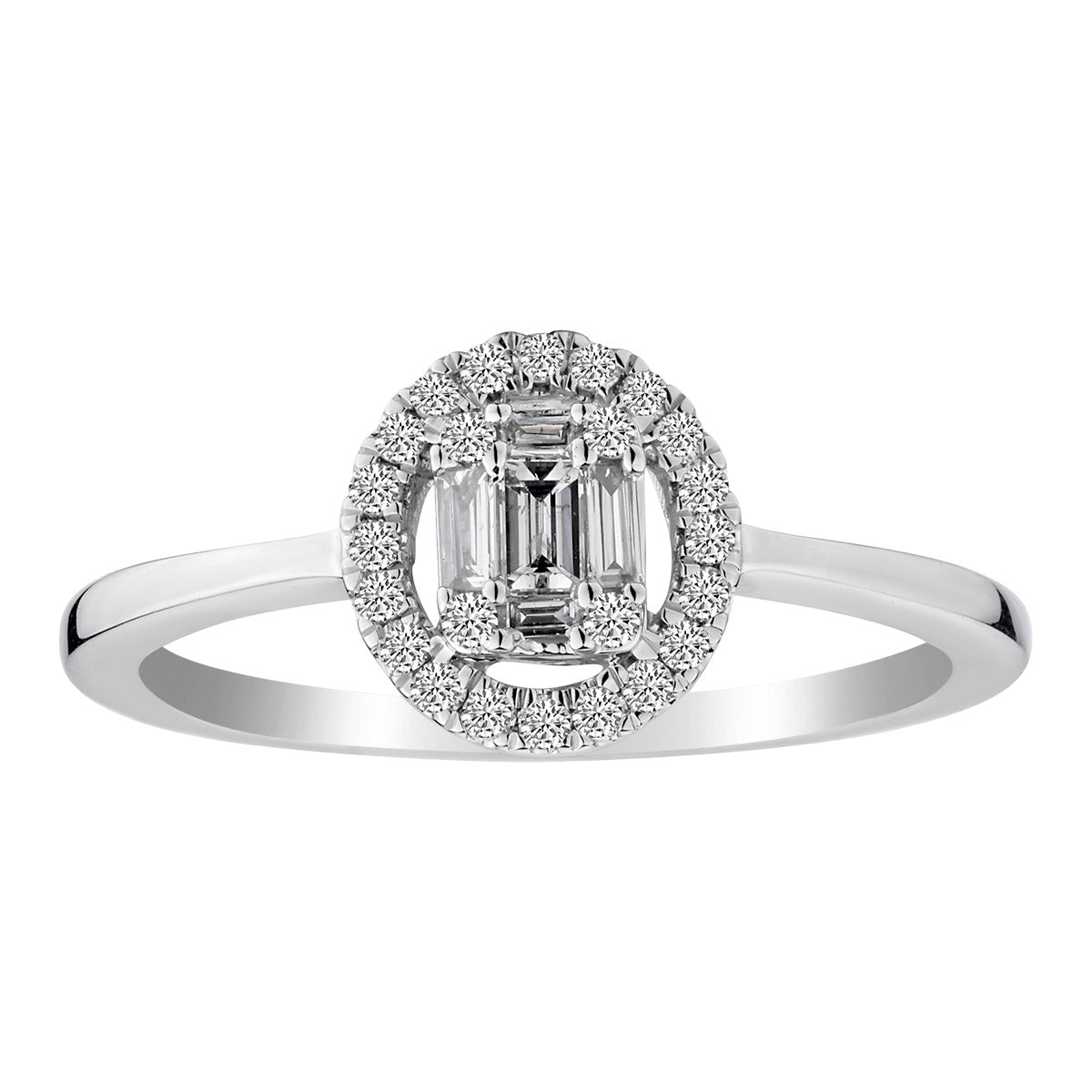 .27 Carat Diamond Halo Ring,  10kt White Gold. Griffin Jewellery Designs
