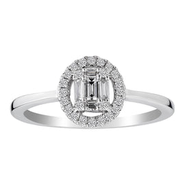 .27 Carat Diamond Halo Ring,  10kt White Gold. Griffin Jewellery Designs