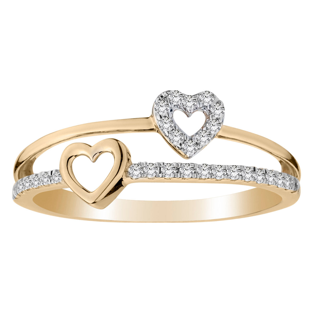 .15 Carat of Diamonds Hearts Ring, 10kt Yellow Gold......................NOW