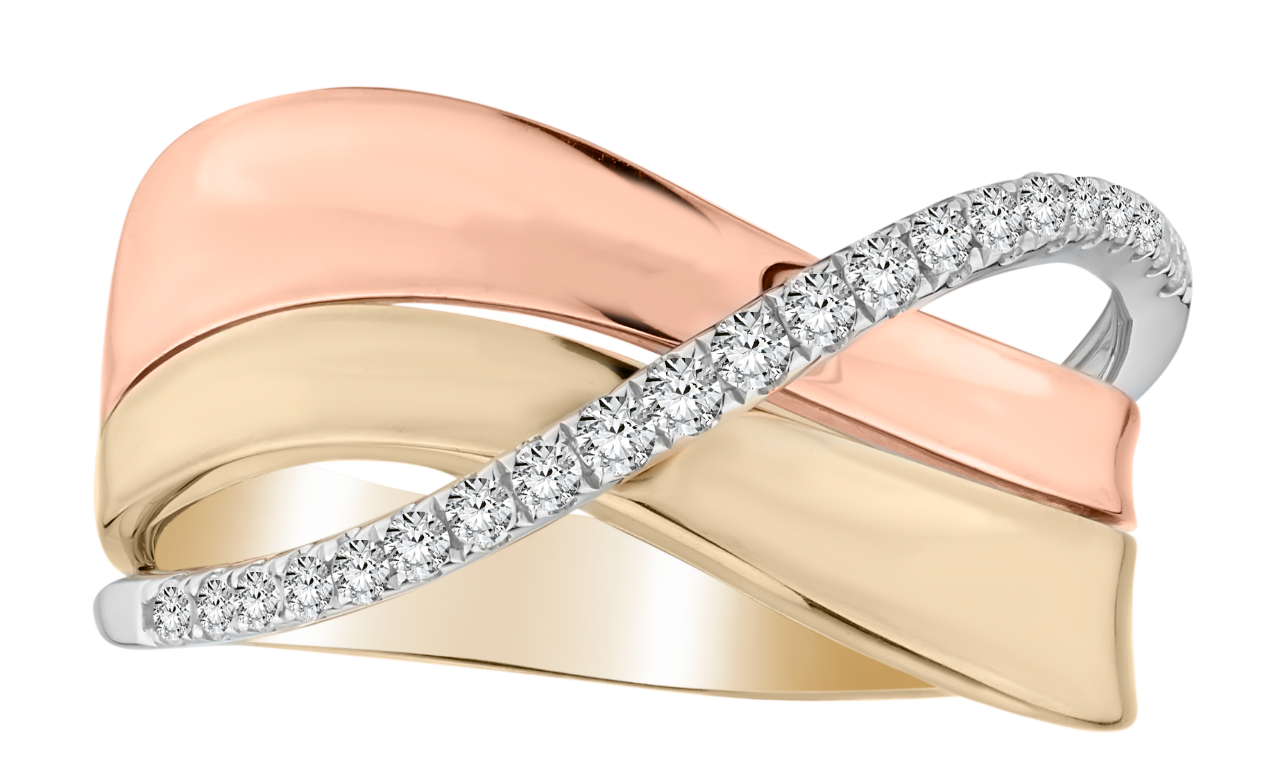 .20 Carat Diamond Ring, 10kt White, Yellow & Rose Gold (Tri-Colour). Fashion Rings. Griffin Jewellery Designs