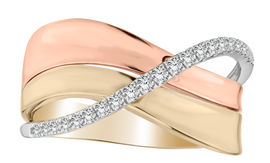 .20 Carat Diamond Ring, 10kt White, Yellow & Rose Gold (Tri-Colour). Fashion Rings. Griffin Jewellery Designs