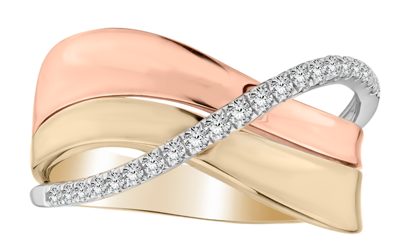 .20 Carat Diamond Ring, 10kt White, Yellow & Rose Gold (Tri-Colour). Fashion Rings. Griffin Jewellery Designs