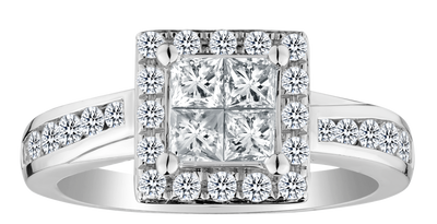 1.00 Carat Princess Engagement Diamond Ring, 14kt White Gold. Griffin Jewellery Designs