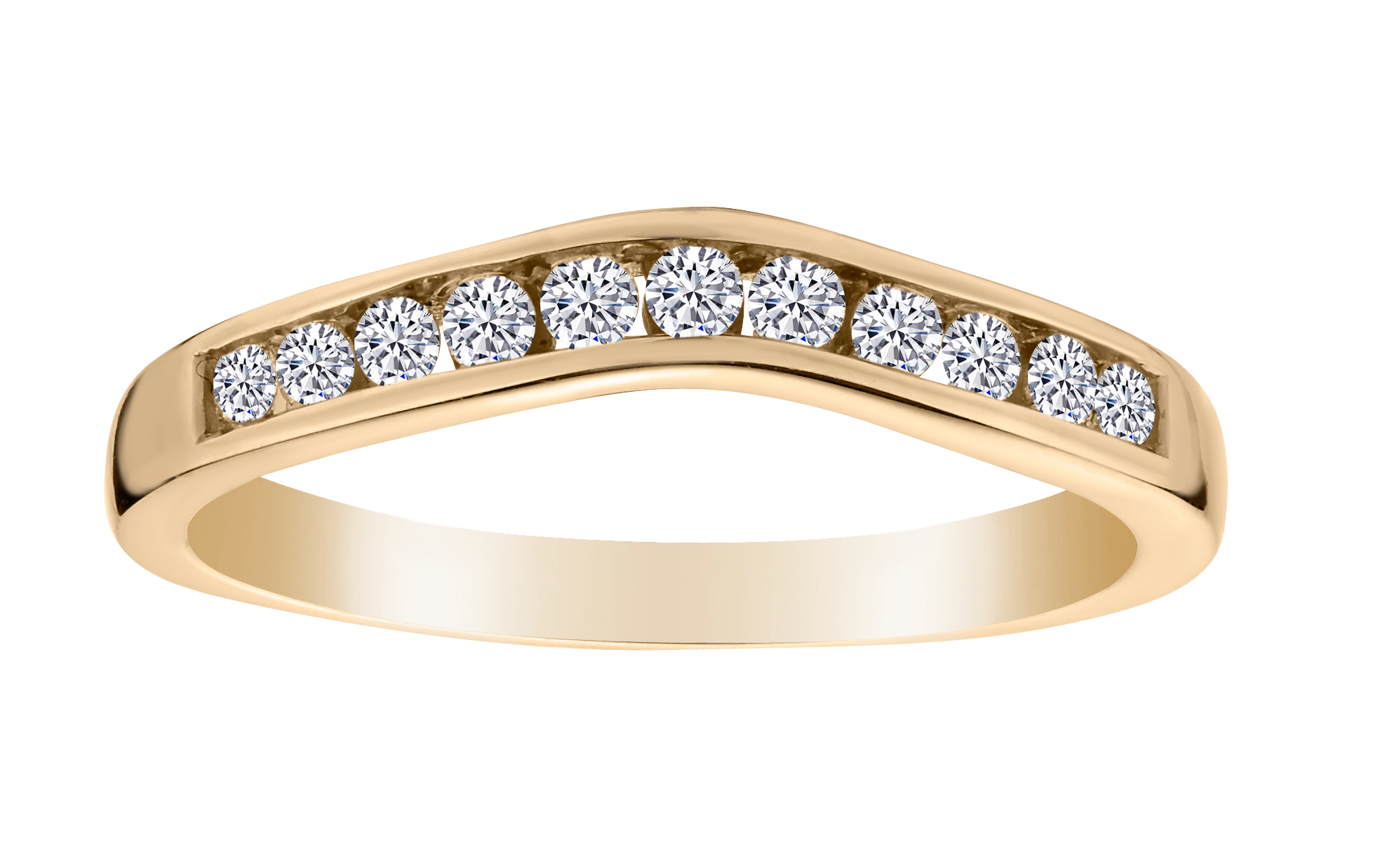 .25 Carat "Contoured" Diamond Band Ring, 10kt Yellow Gold. Fashion Rings. Griffin Jewellery Designs