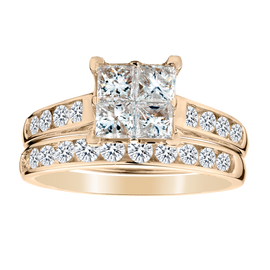 1.50 Carat Diamond Princess Ring Set,  14kt Yellow Gold. Griffin Jewellery Designs