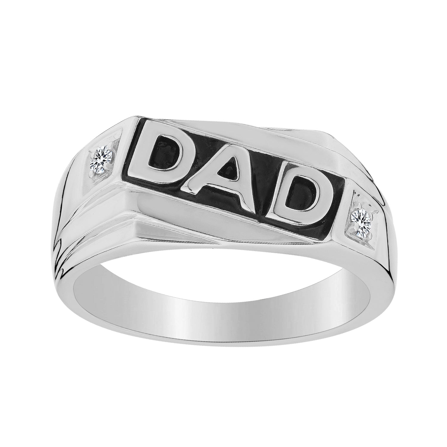 .05  CARAT DIAMOND "DAD" GENTLEMAN'S RING, SILVER. Men’s Rings.  - Griffin Jewellery Designs