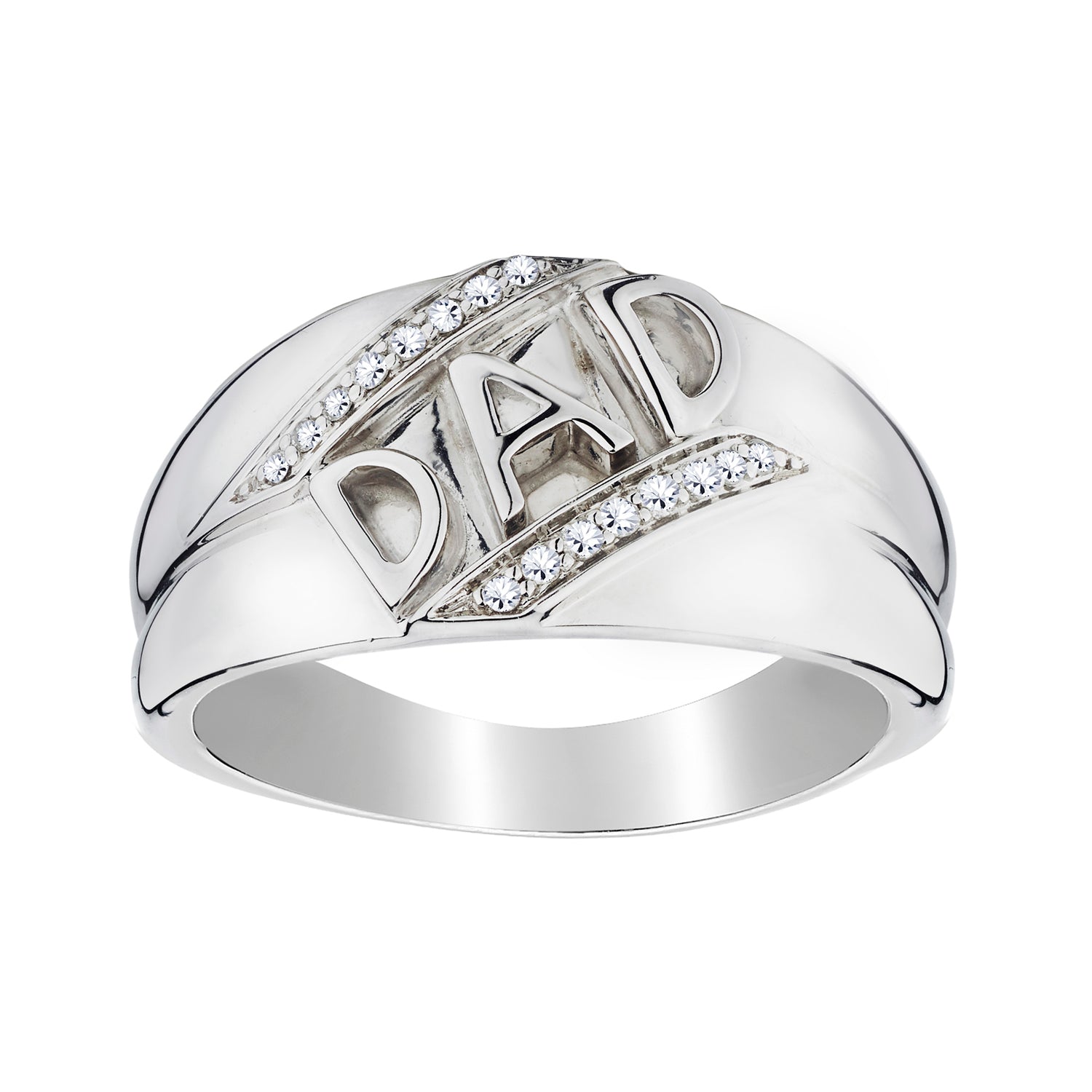 .10 CARAT DIAMOND "DAD" RING, SILVER. Men’s Rings. - Griffin Jewellery Designs