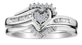 .21 Carat Diamond Heart Ring Set, Silver.....................NOW