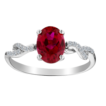 Created Ruby & White Sapphire Ring,  Sterling Silver. Gemstone Rings. Griffin Jewellery Designs