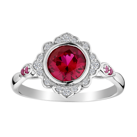 Created Ruby & White Sapphire Ring,  Sterling Silver. Gemstone Rings. Griffin Jewellery Designs
