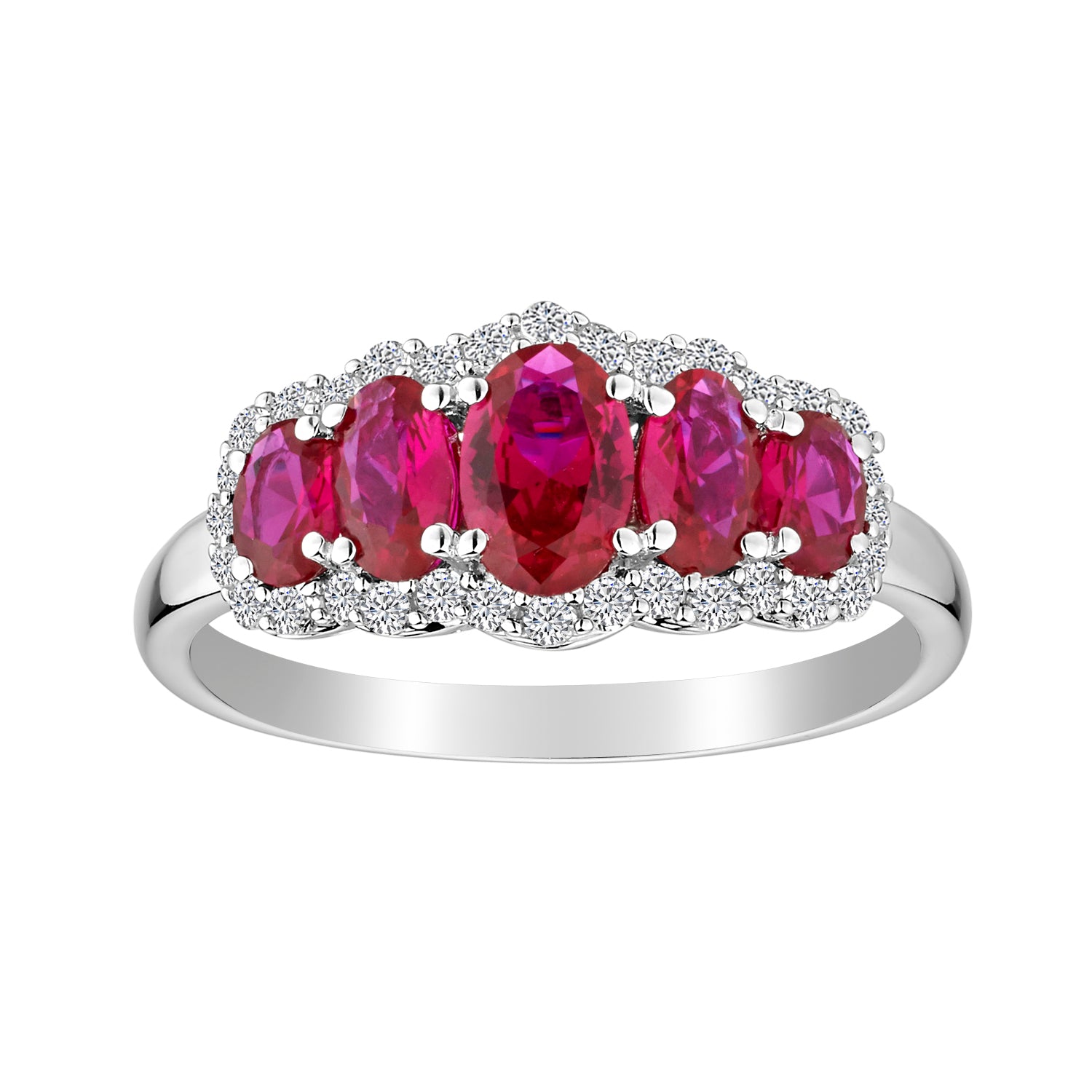 Created Ruby & Created White Sapphire Ring, Silver..................NOW
