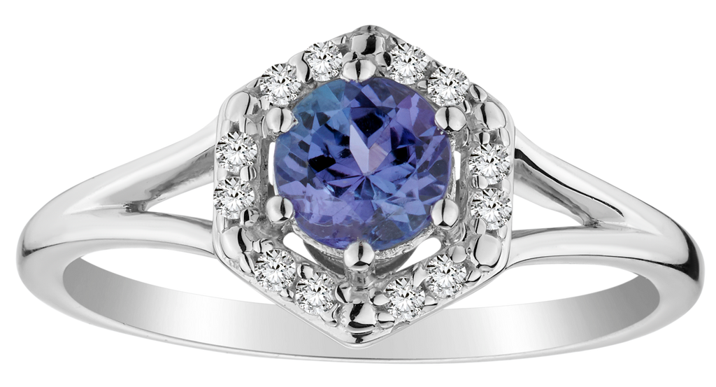 .55 Carat of Genuine Tanzanite & White Zircon Ring, Silver.....................NOW